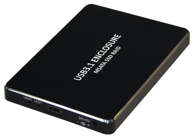 USB 3.1 TypeC to Dual mSATA SSD RAID Enclosure Up to 10 Gbps Data Transfer, 5...