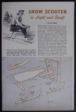 Snow Ski Scooter Sled 1953 How-To build PLANS