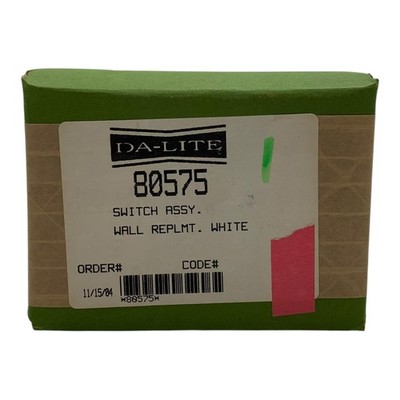 DA-LITE 80575 Switch Assembly w/ White Faceplate