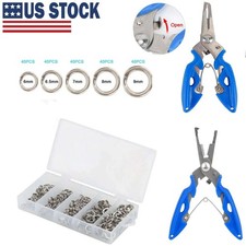200PACK Stainless Steel Fishing Lures Split Rings 5 Size For Fish Snap Connector