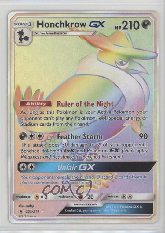 Rainbow - Honchkrow GX Pokémon Sun & Moon Unbroken Bonds #223