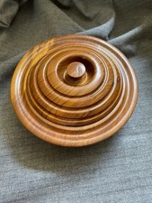 VTG Hand Carved Beautiful Solid Wooden Bowl 5  diameter