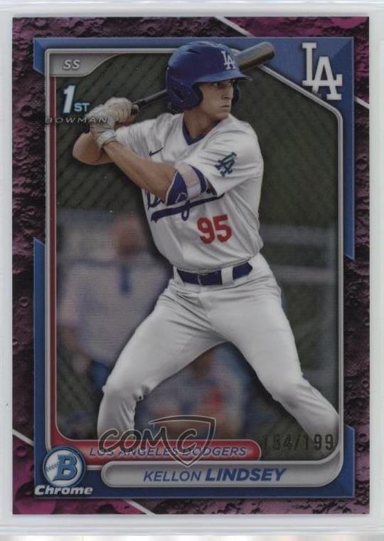2024 Bowman Draft Chrome Fuchsia Lunar Refractor /199 Kellon Lindsey #BDC-24 ya6