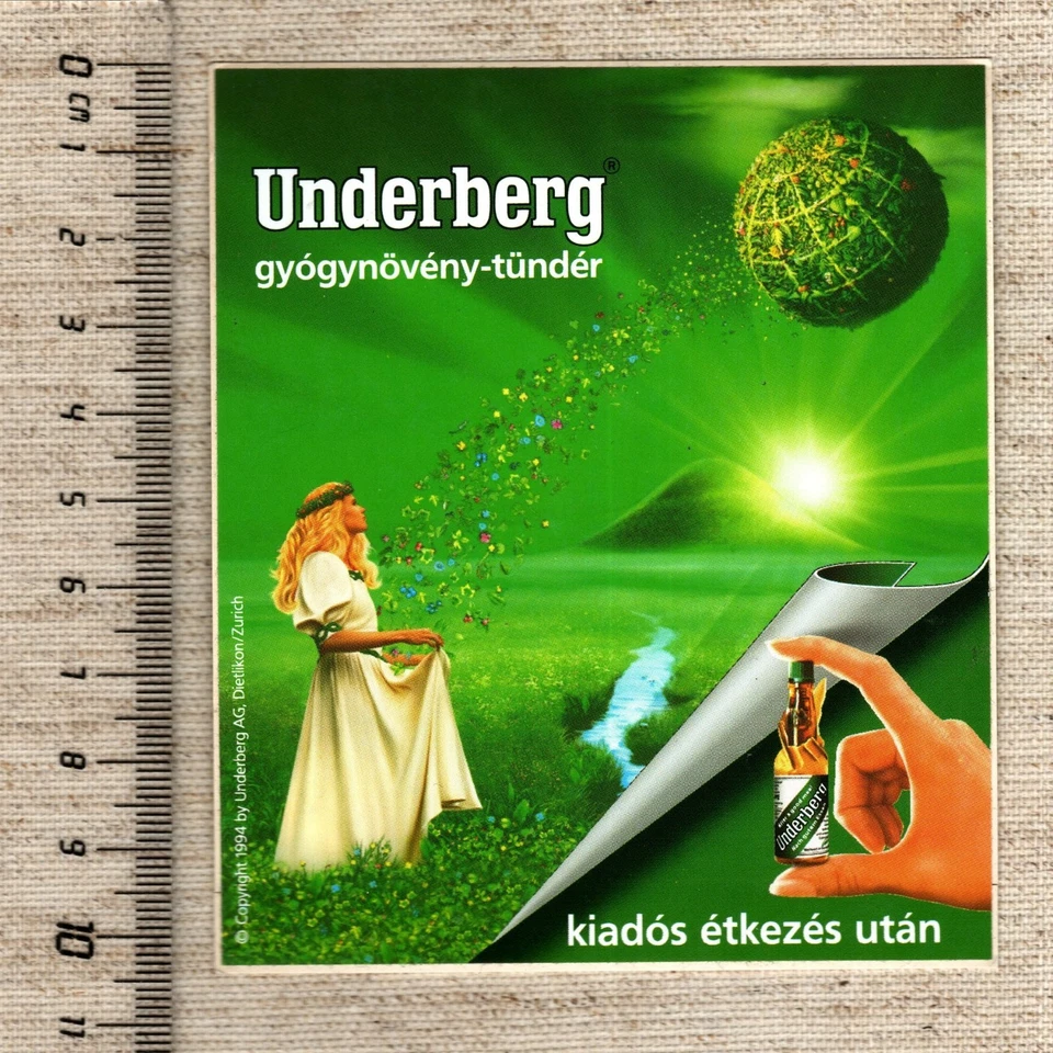 Aufkleber/Sticker Underberg gyogynöveny-tünder Kräuterfee Kräuterlikör Schnaps - Bild 1 von 1