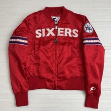 Starter Vintage 90s Philadelphia 76ers Sixers Satin Bomber Jacket Women s Small