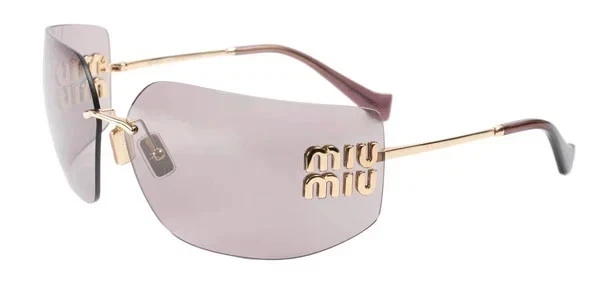 Occhiali da sole MIU MIU MU54YS 5AK06I oro viola chiaro marrone 80 14 110 nuovi autentici