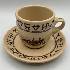 Wallace China Westward Ho Rodeo Horses Brands Till Goodan Coffee Cup & Saucer