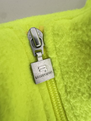 Balenciaga Unifit Neon Yellow Fleece Zip Jacket Size M NWT - Picture 7 of 7