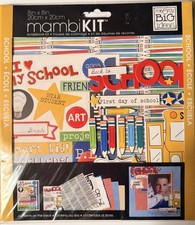 MAMBI 8x8 SCHOOL themed paper crafting kit Paper Stickers Quick Ship