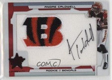 2008 Leaf Rookies & Stars Longevity Rookie 5/5 Andre Caldwell Patch Auto 12pb