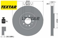 2X Bremsscheibe Textar 92145103 2 Bremsscheiben Vorderachse Vorne