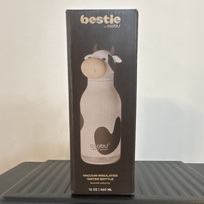 Asobu Bestie Cow Insulated Water Bottle 460ml BPA/Lead Free Leakproof Straw