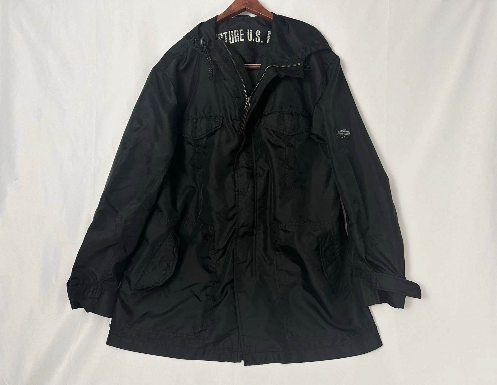 Utility Supply #99/20 Structure U.S. M20 Windbreaker Jacket Sz L Black