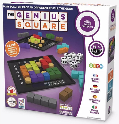 The Happy Puzzle Company The Genius Square Spiel - 62.208 Puzzle Herausforderungen für