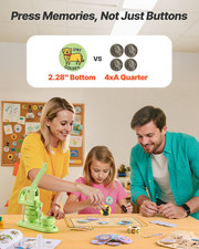 VEVOR 58mm Button Maker Machine w/ 100 Pcs Parts - 2.28" Green Press