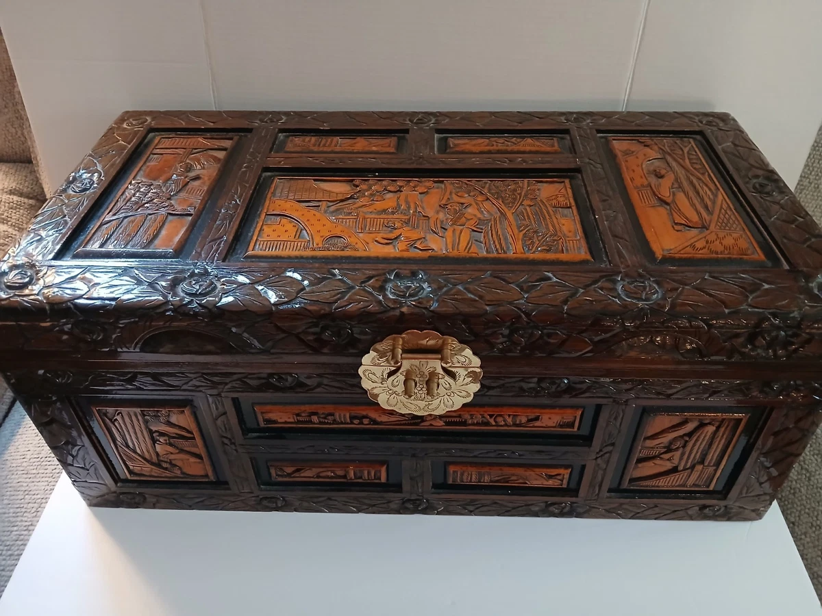 木制老式原创中国箱子| eBay