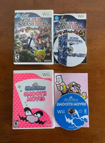 Super Smash Bros. Brawl (Nintendo Wii, 2008) CIB, Wario Ware Smooth Moves Tested
