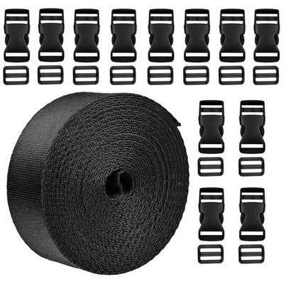 Backpack Accessories Kit Buckles Straps Set Nylon Webbing Strap Clip Buckle