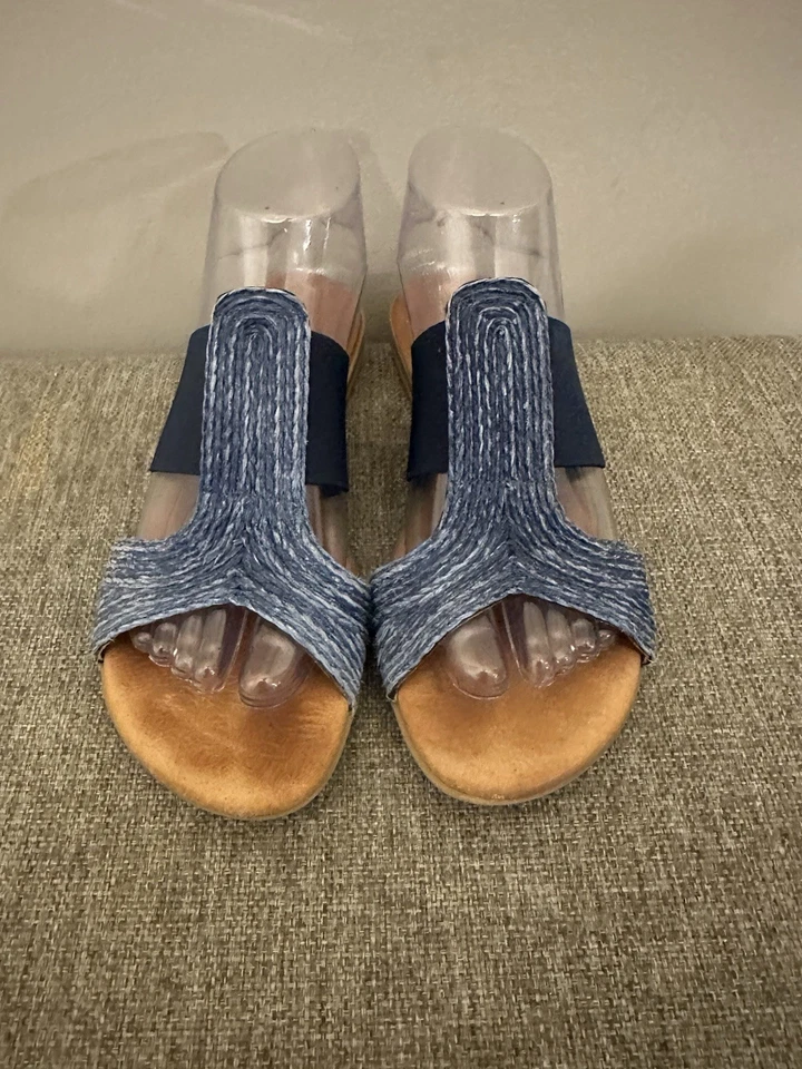 Sandalias Andre Assous de cuero azul talla 8 Foto 2 de 4