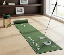 MASTERS 2.4 METRE DUAL SPEED GOLF PUTTING MAT / PRACTICE MAT +FREE PUTTING CUP