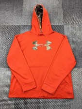 Under Armour Storm Hoodie Mens Large Orange Realtree Camo Logo 1004429