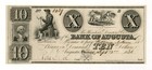 1836 $10 The Bank of Augusta - Augusta, GEORGIA Note — photo 1