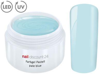 UV LED GEL Farbgel PASTELL PALE BLUE French Color Modellage Nail Art Design Blau