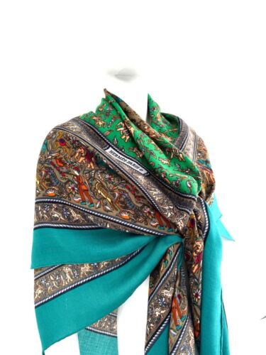 Hermes Cashmere Shawl CHASSE EN INDE. 140cm. Authentic. Excellent Condition - Picture 2 of 15