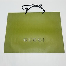 GUCCI Authentic Paper 29x22x10 Shopping Gift Bag Tote Green Damask Embossed