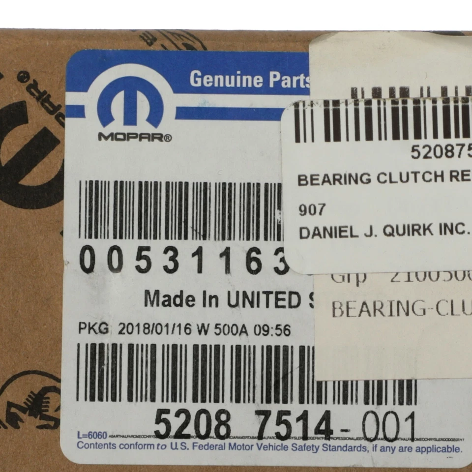 RAM 1500 2500 3500 4500 5500 1994-2018 EMBRAGUE COJINETE LIBERACIÓN NUEVO MOPAR 52087514 Foto 4 de 4