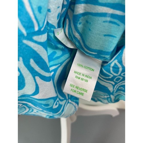 Tunica donna Lilly Pulitzer piccola blu fantasia captiva top copricostume da spiaggia - Foto 7 di 9