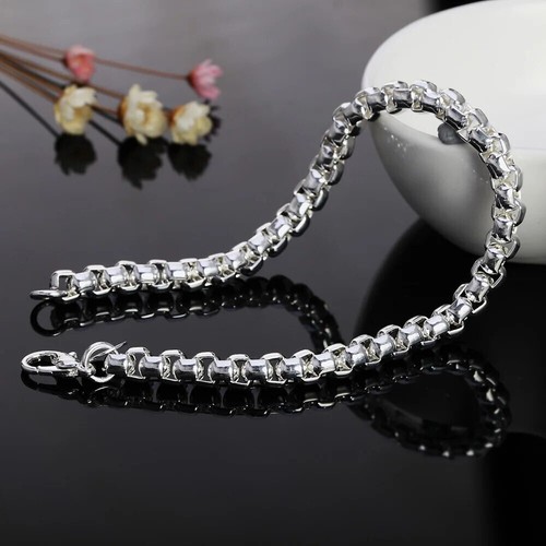 Bracciale Braccialetto Uomo/Donna in metallo placcato argento 925 - Idea regalo - Foto 2 di 3
