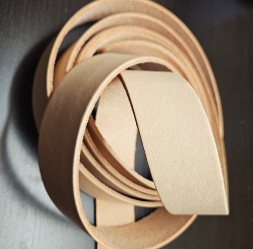 NATURAL VEG TAN Leather STRAPS All Widths 24" Long BELT, LEAD Blanks 2.0mm-2.2mm - Picture 4 of 8