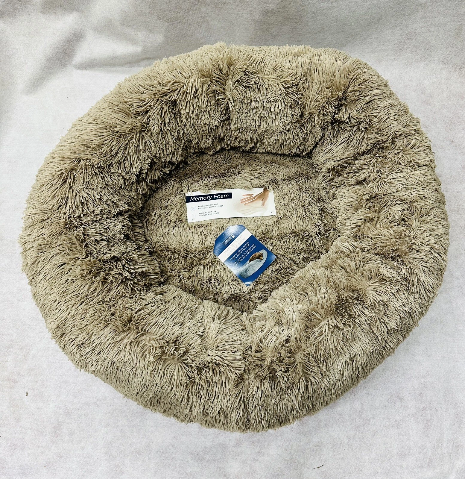 NEW Calming Dog Bed - Washable Pet Bed - Size L - Memory Foam Donut Pet Bed