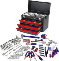 Workpro Werkzeugkoffer 408Tlg. Mit 3 Metall Schubladen Heavy Duty Werkzeugset