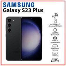 Samsung Galaxy S23+ Plus 5G BLACK 8+256GB Dual SIM Android Cell Phone (SM-S916B)