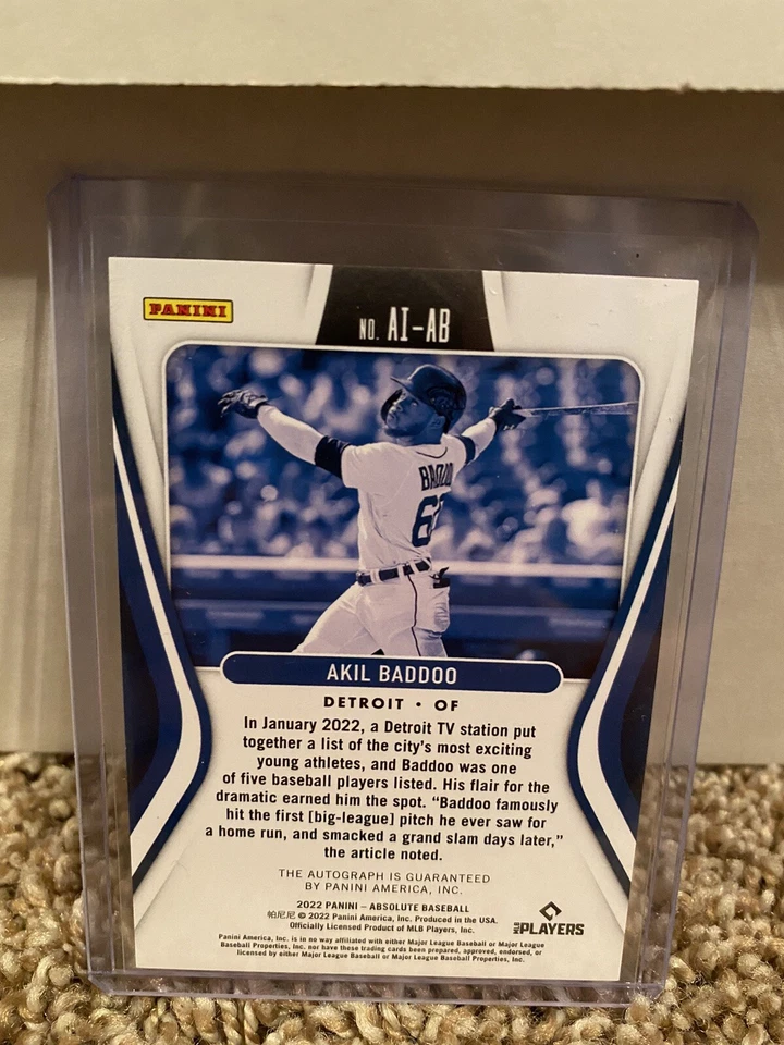AKIL BADDOO - 2022 Absolute Baseball Absolute Ink Autograph /199 TIGERS (A16) - Image 3 of 4