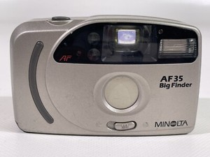 Minolta AF35 Big Finder 35mm Kompaktkamera Kamera Silber Defekt Ersatzteil G