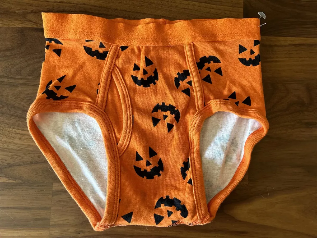 Gymboree Boys 5-6 Halloween Underwear Pumpkin Orange Jack O