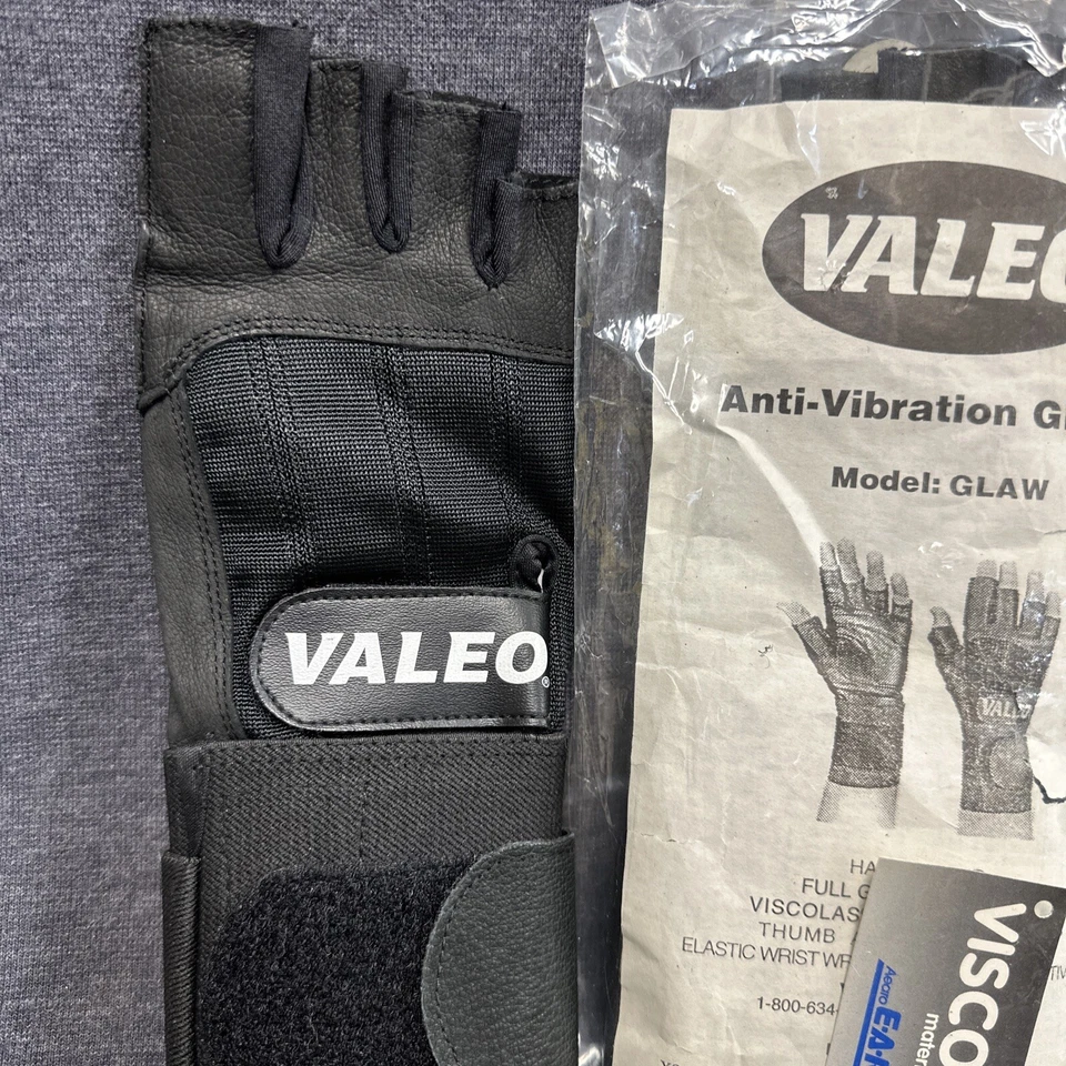 Guante de muñeca de cuero antivibración, talla XS par Valeo Glaw medio dedo Foto 2 de 4
