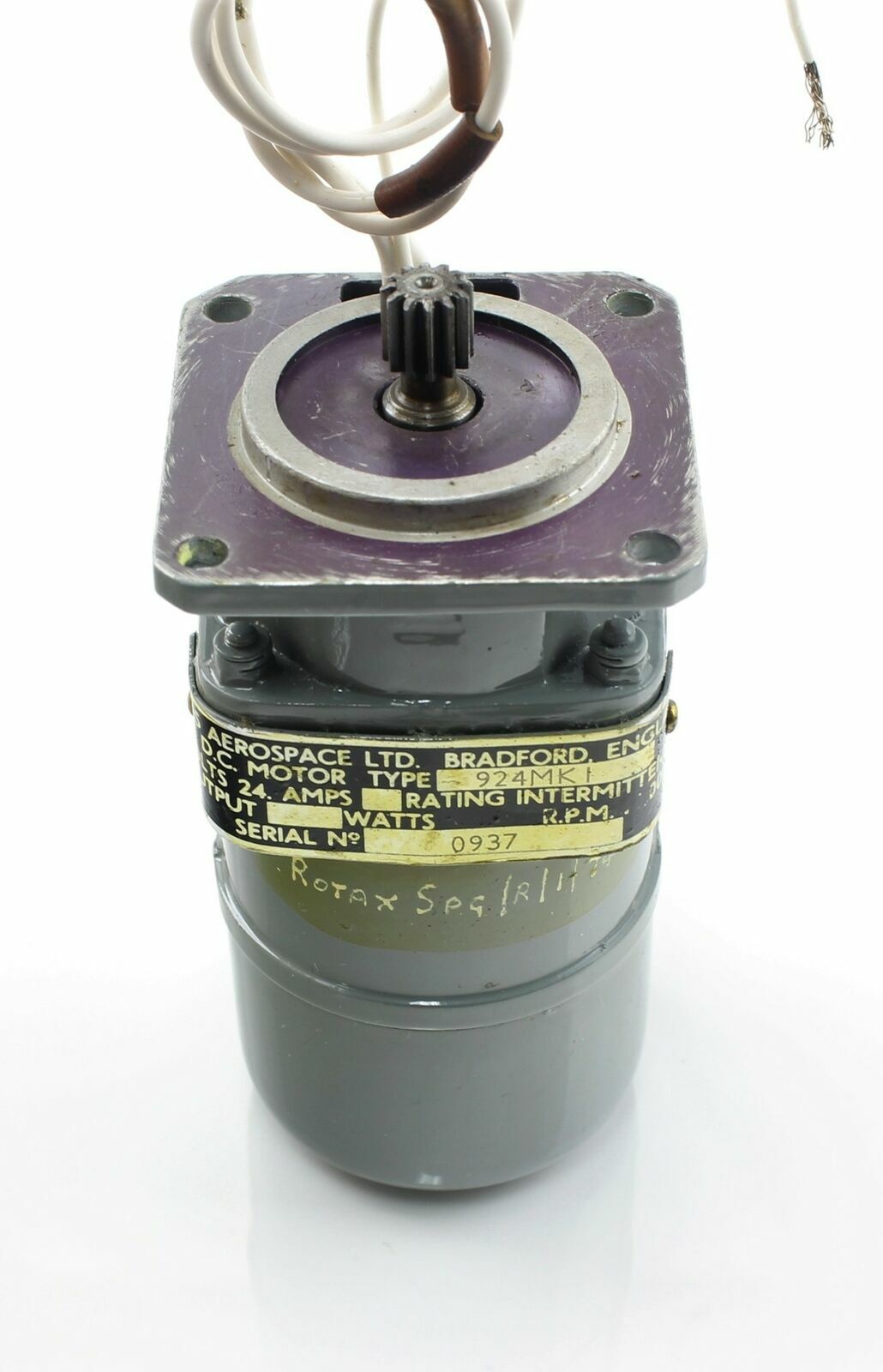 Electric Motor Type AE924 5W/6105994502651 24V DC RAF Vintage Aircraft