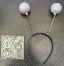 Silver glitter Balls Headband Silver