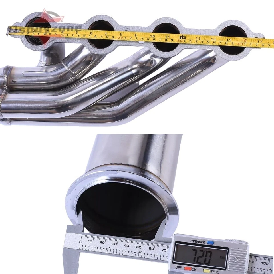 Kit de cabezales de escape de acero inoxidable turbo hacia arriba y hacia adelante para LS1 LS6 LSX GM V8 Chevy nuevo Foto 2 de 4