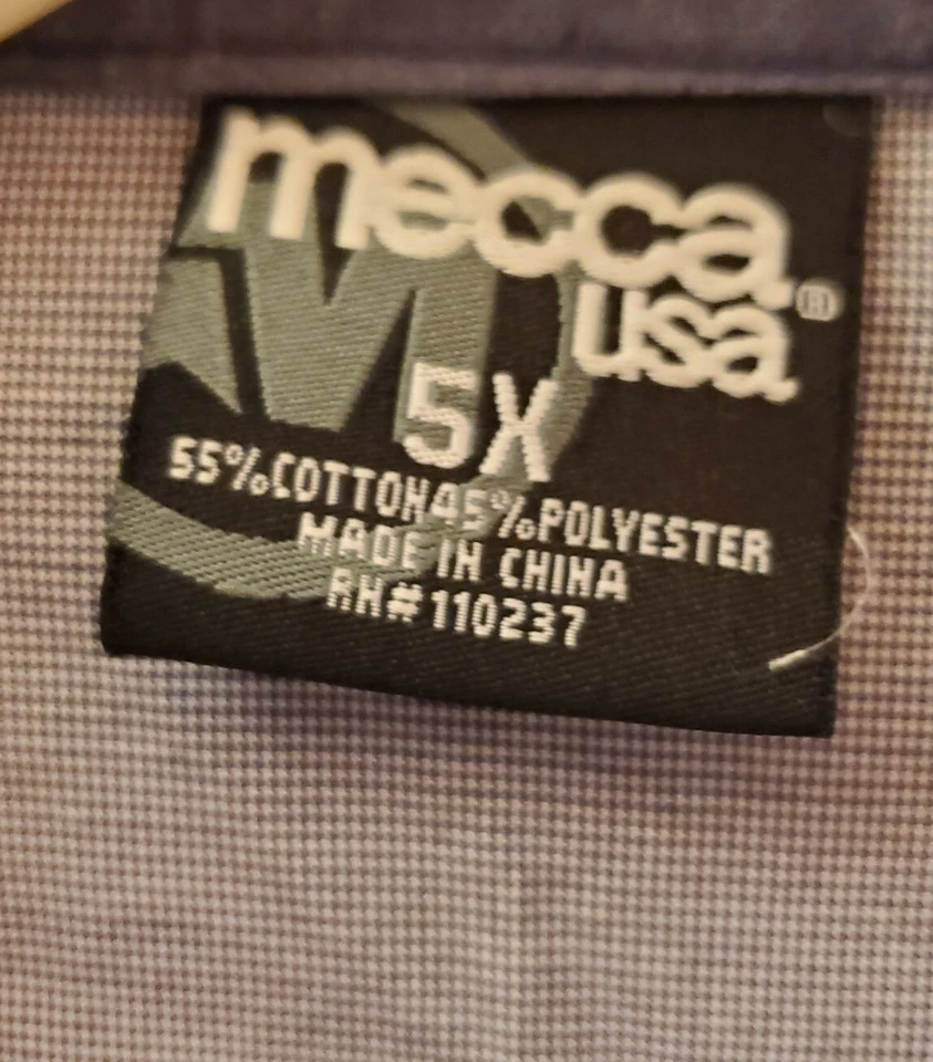 Y2K Mecca USA Men Button Front Shirt Long Sleeve Size 5X Blue Casual Hip Hop  - Image 3 of 4