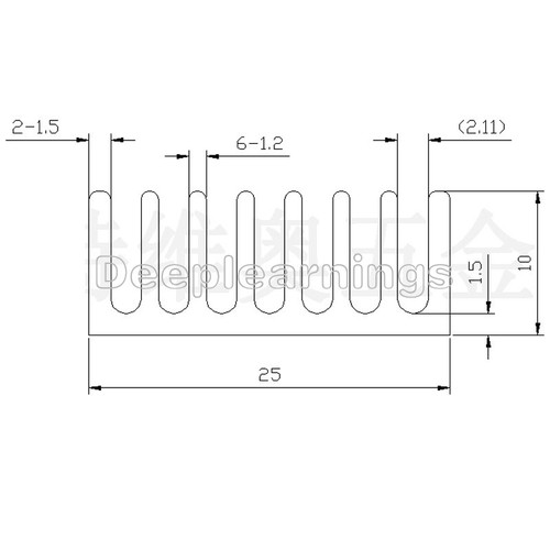 Aluminum Heat Sink Cooling LED Power IC Transistor 100x25x10mm For Computer - Afbeelding 3 van 4