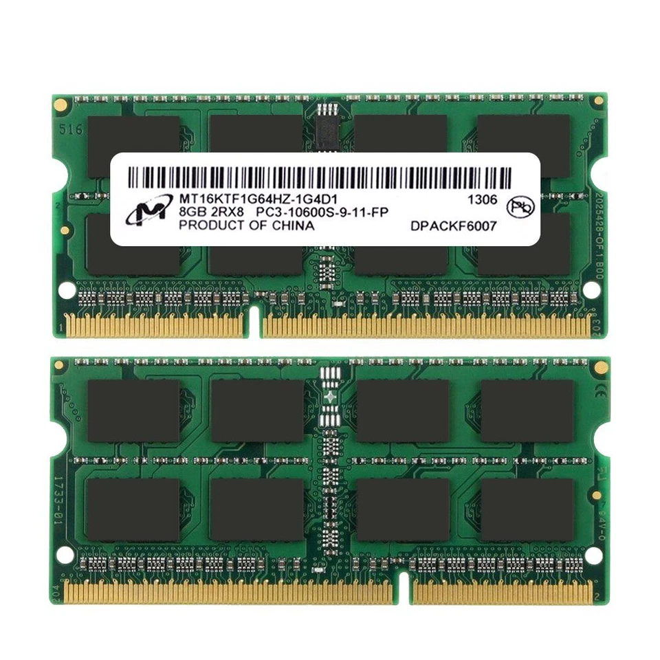 Micron 32GB 16GB 8GB PC3-10600S DDR3 1333MHz 204Pin CL9 SODIMM Laptop Memory RAM - Image 4 of 4