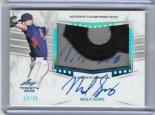 2019 Leaf Trinity NOAH SONG Patch Platinum Foil Double Auto RC 24/35 Phillies