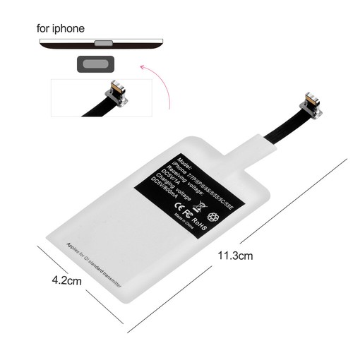 Qi Récepteur Charge Sans Fil iPhone Micro USB Type C Universel Charge Rapide - Zdjęcie 6 z 11