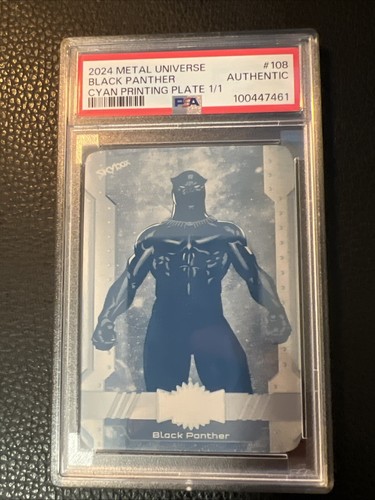 2024 Marvel Metal Universe Avengers Black Panther Cyan Printing Plate 1/1 PSA