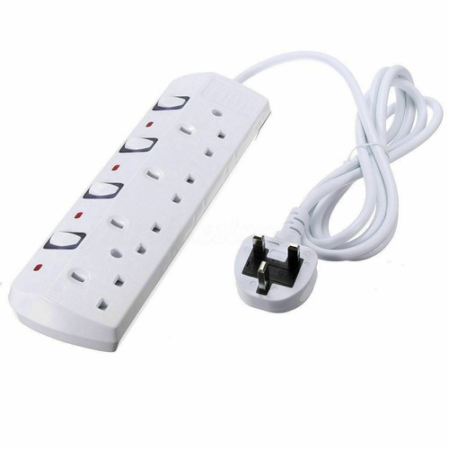 INDIVIDUALLY SWITCHED MAINS EXTENSION LEAD 4 OR 6 GANG WAY 2M 13A AMPS